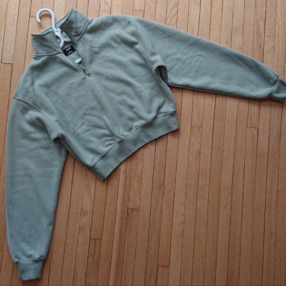 Solid zip turndown collar sweatshirt Ardene, size S